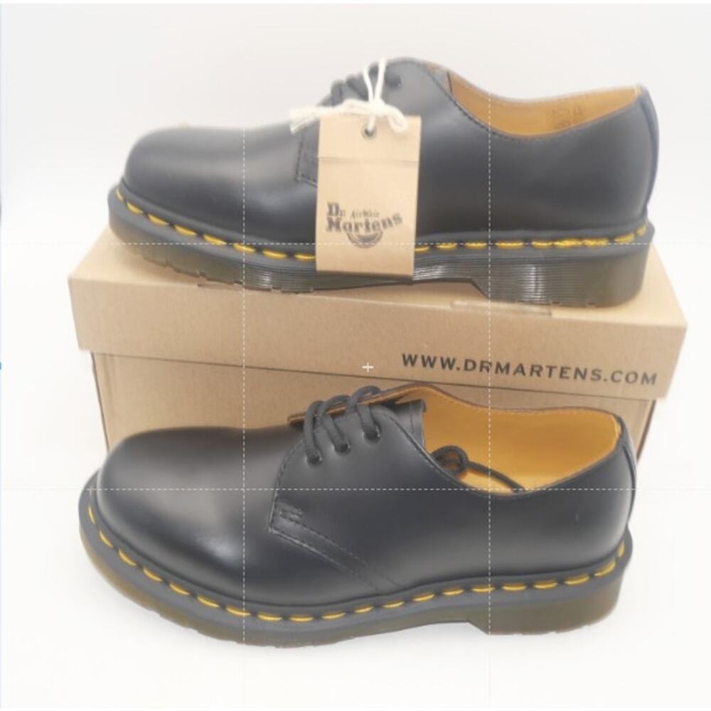 Dr. Martens Women's 6 1461 Smooth Oxford Black Leather Shoes Men's 5 NEW - Picture 4 of 8